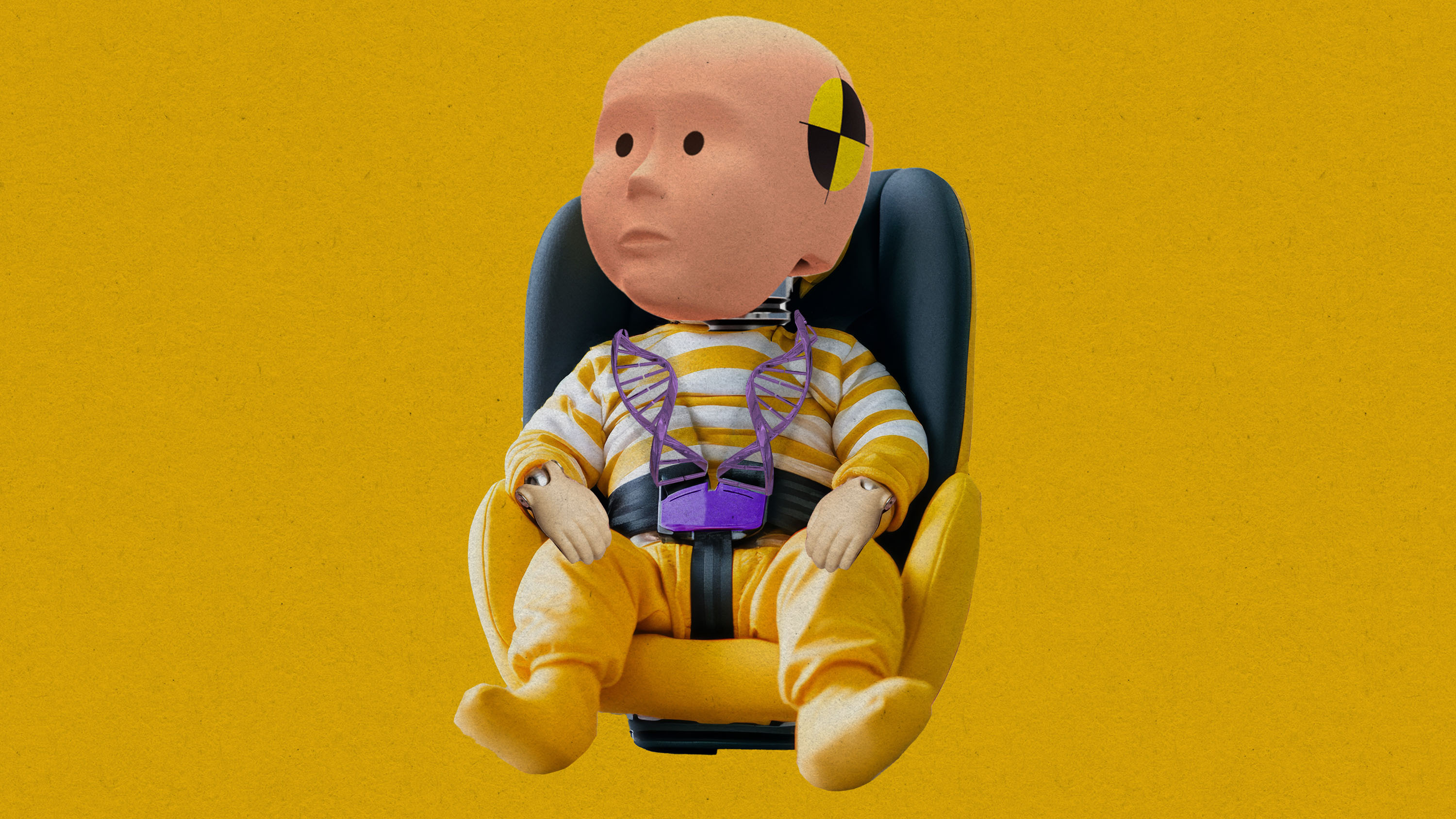 crash test baby with DNA safety belt